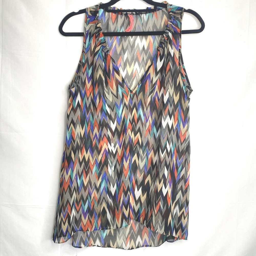 Eight Sixty Sleeveless Multi Color Long Tunic Top Sz Small S